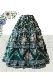 Surface Spell Dreamland Forest Floral Open Front Long Skirt(Leftovers/Full Payment Without Shipping)